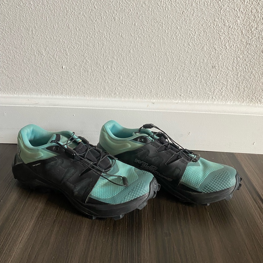 Women's Black and Green Wild Cross Salomon Athletic Shoes